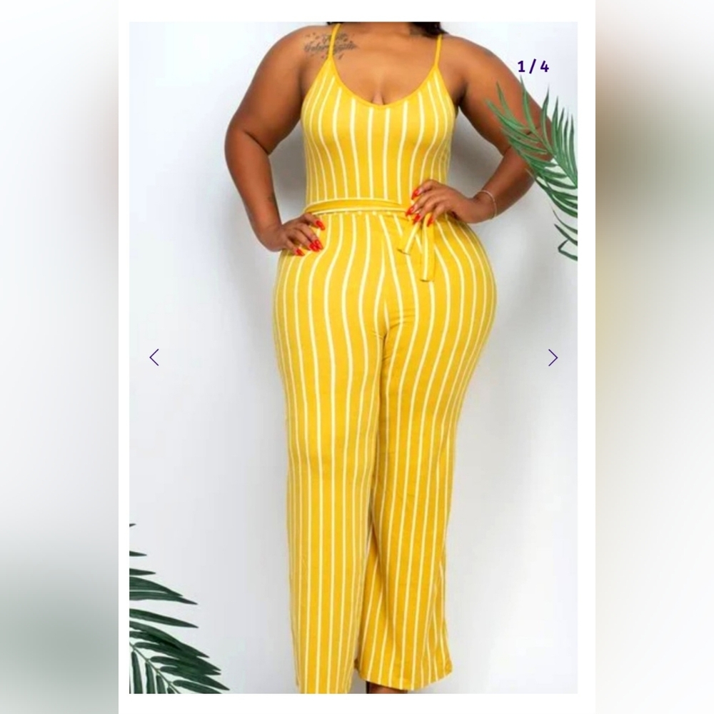 Black and White Striped Jumpsuit